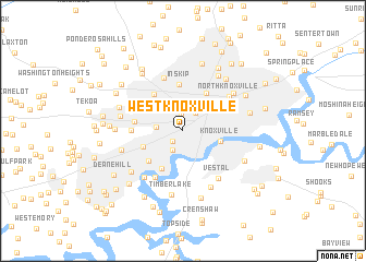 map of West Knoxville