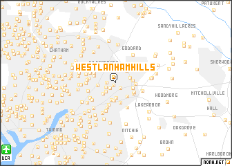 map of West Lanham Hills