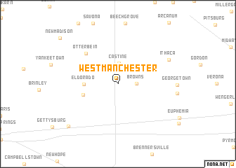 map of West Manchester