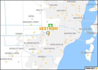 map of West Miami