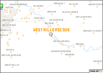 map of West Millers Cove