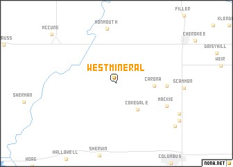 map of West Mineral