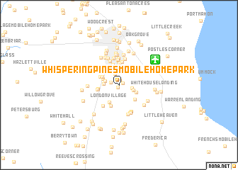 map of Whispering Pines Mobile Home Park