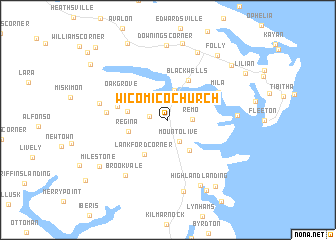 map of Wicomico Church