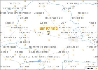 map of Wierzbna