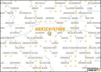 map of Wierzchy Stare