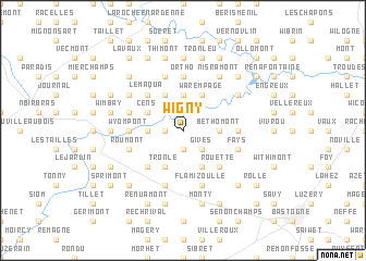 map of Wigny