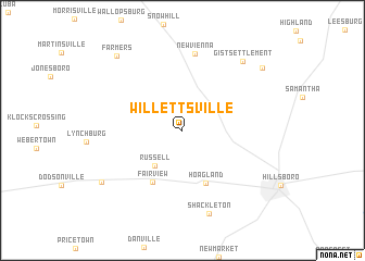 map of Willettsville