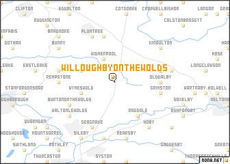 map of Willoughby on the Wolds