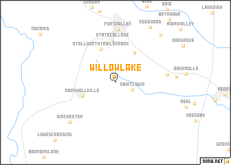 map of Willow Lake