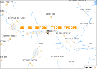 map of Willow Lane Adult Trailer Park