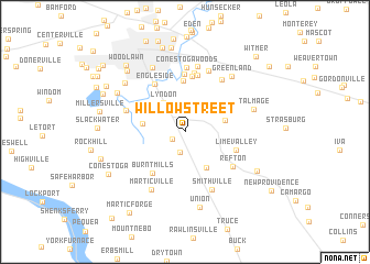 map of Willow Street