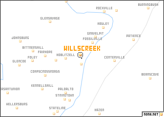 map of Wills Creek