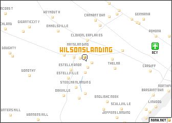 map of Wilsons Landing