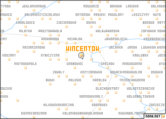 map of Wincentów