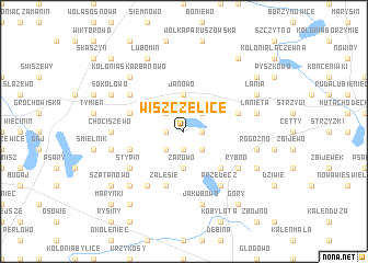 map of Wiszczelice