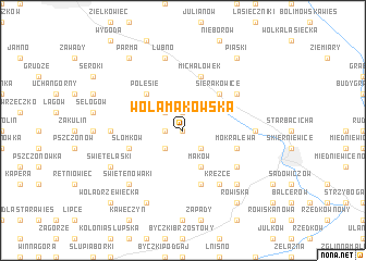 map of Wola Makowska