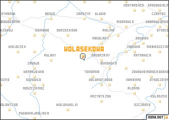 map of Wola Sękowa