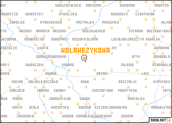 map of Wola Węzykowa