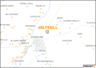 map of Wolfe Mill