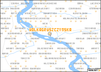 map of Wólka Gruszczyńska