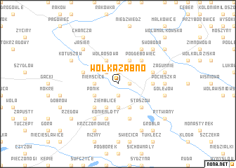 map of Wólka Żabno