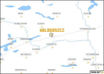 map of Wołogoszcz