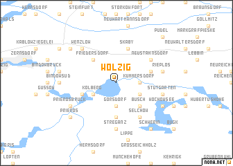map of Wolzig