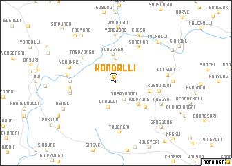 map of Wŏndal-li