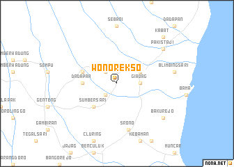 map of Wonorekso