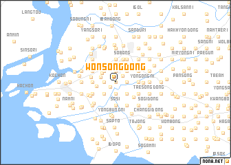 map of Wŏnsong-dong