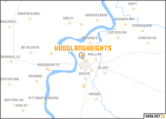 map of Woodland Heights