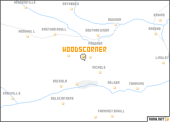 map of Woods Corner