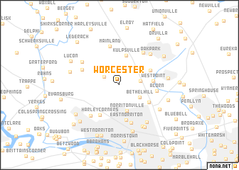 map of Worcester