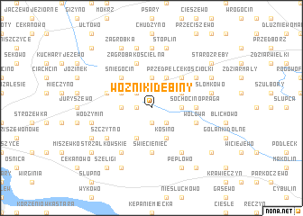 map of Woźniki Dębiny