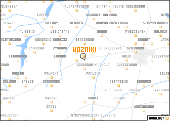 map of Woźniki