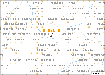 map of Wróblina