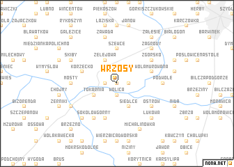 map of Wrzosy