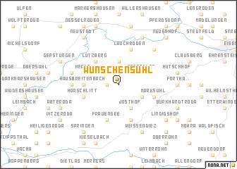 map of Wünschensuhl