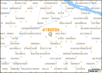 map of Wyborów