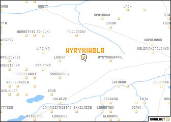 map of Wyryki Wola
