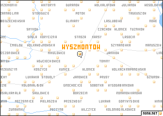 map of Wyszmontów