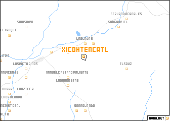 map of Xicohténcatl