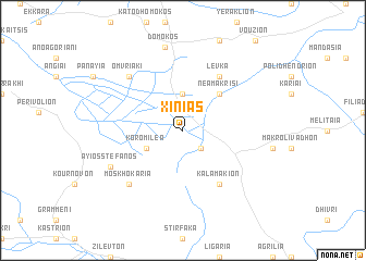 map of Xiniás