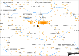 map of Yār Ḩasanābād