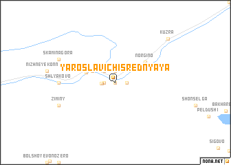map of Yaroslavichi-Srednyaya