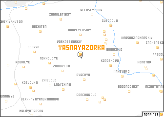 map of Yasnaya Zor\