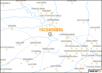 map of Yazdānābād