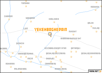 map of Yekeh Bāgh-e Pā\
