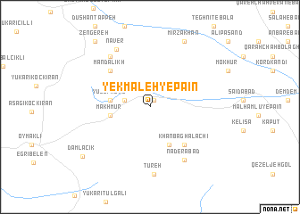 map of Yekmāleh-ye Pā\